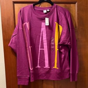 NEW GAP Magenta Sweatshirt with Vibrant Logo